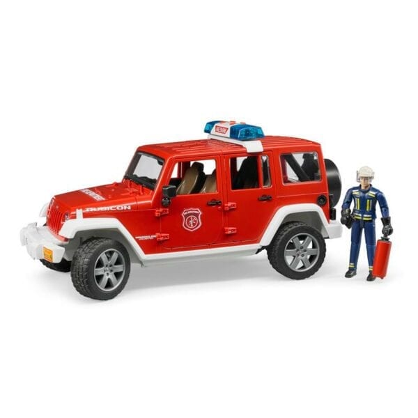 Bruder 1:16 Fire Truck Jeep Wrangler with Firefighter Figurine - Image 2