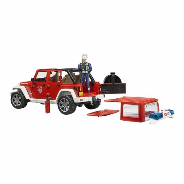 Bruder 1:16 Fire Truck Jeep Wrangler with Firefighter Figurine - Image 5