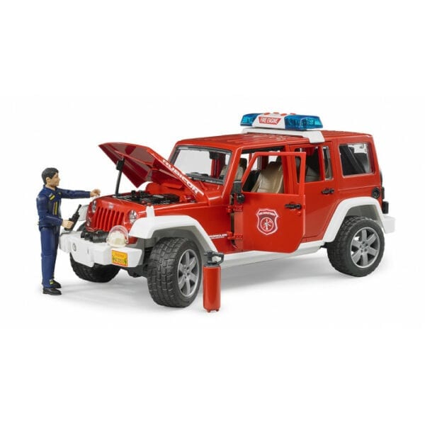 Bruder 1:16 Fire Truck Jeep Wrangler with Firefighter Figurine - Image 3