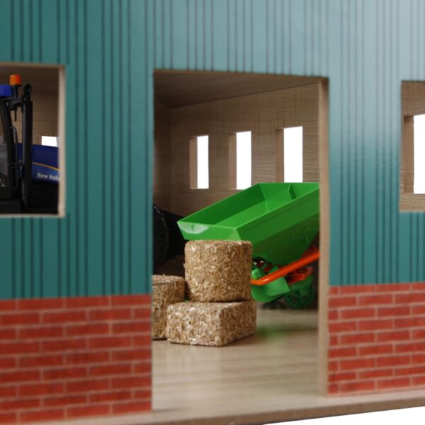 Kids Globe 1:16 Farm Wood Shed for 3 Tractors - Image 8