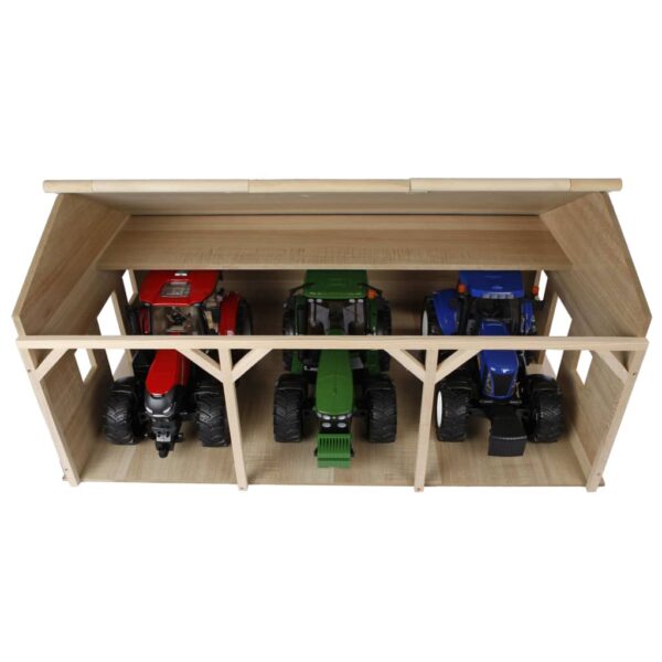 Kids Globe 1:16 Farm Wood Shed for 3 Tractors - Image 6
