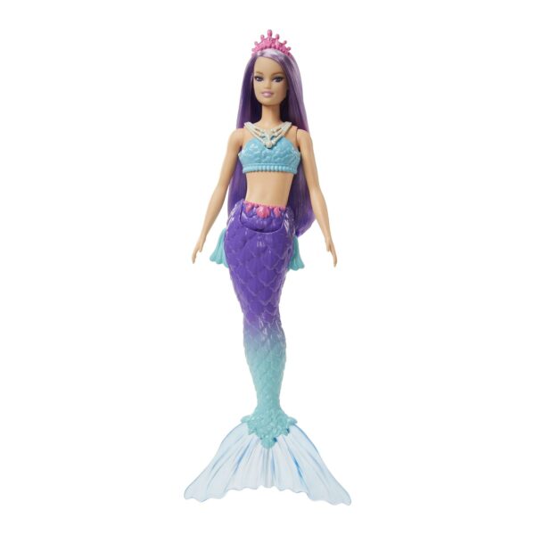 Barbie Dreamtopia Mermaid Purple Hair & Pink Crown