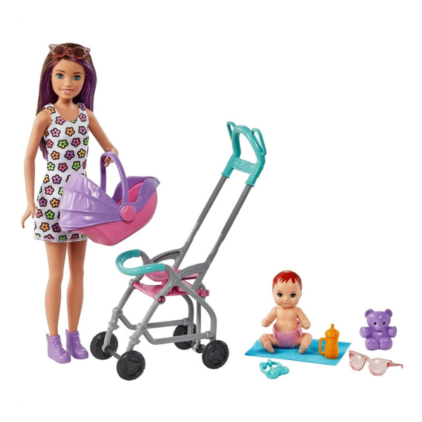 Barbie Skipper Babysitters Inc Pushchair and 2 Dolls