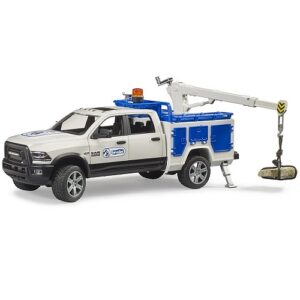 Bruder 1:16 RAM Service Truck w/crane + Rotating Beacon Light