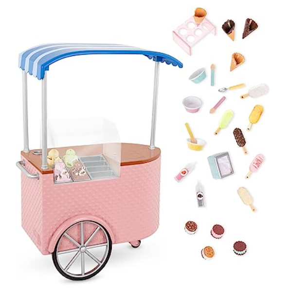 Our Generation Two Scoops Ice Cream Cart Accessory Set