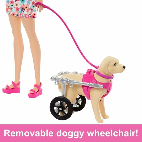 Barbie Doll With Puppy And Dog In A Wheelchair - Image 3