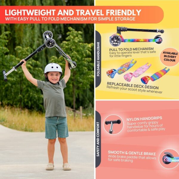 BOLDCUBE Crystal Rubix Big Fold 3 Wheel Scooter - Image 6