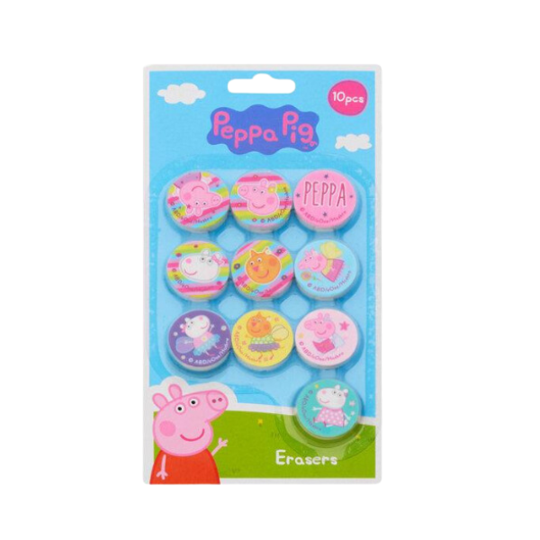 Peppa Pig 10 Piece Erasers Set
