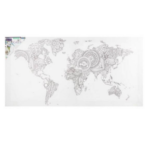 Canvas - World Map 300x600mm