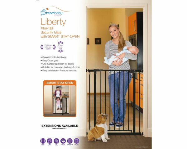 Dreambaby Liberty Extra Tall Safety Gate - Black - Image 4