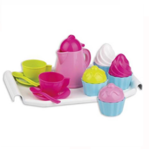 Cup Cake Tea Set On Tray