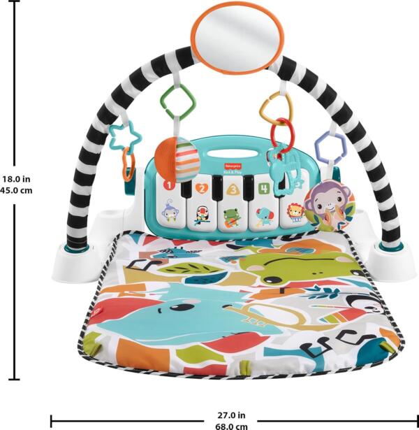 Fisher-Price Glow and Grow Kick & Play Piano Gym Blue - Image 8