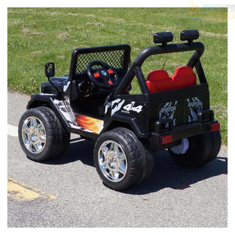 Raptor Ride On Jeep Truck - Black 3-7 Years