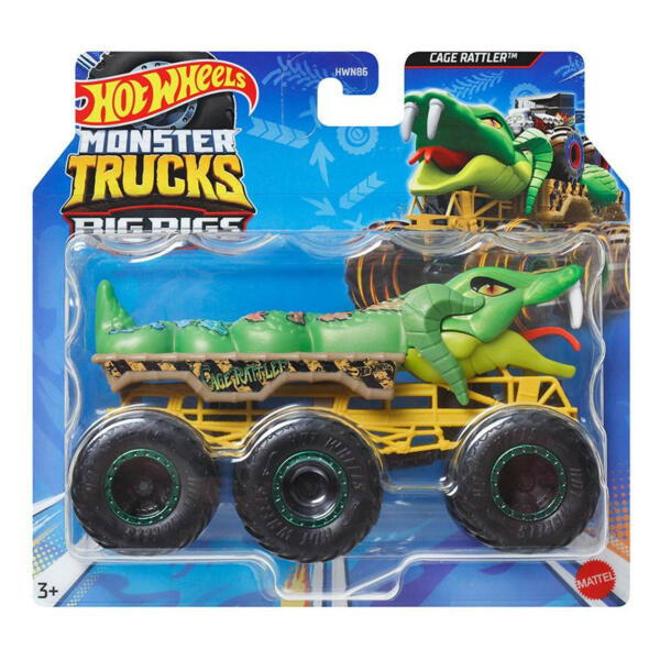 Hot Wheels Monster Trucks 1:64 Scale Big Rigs - Cage Rattler