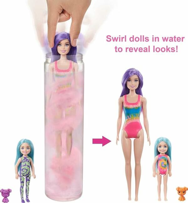 Barbie Doll Color Reveal Gift Set Tie-Dye Fashion Maker - Image 2