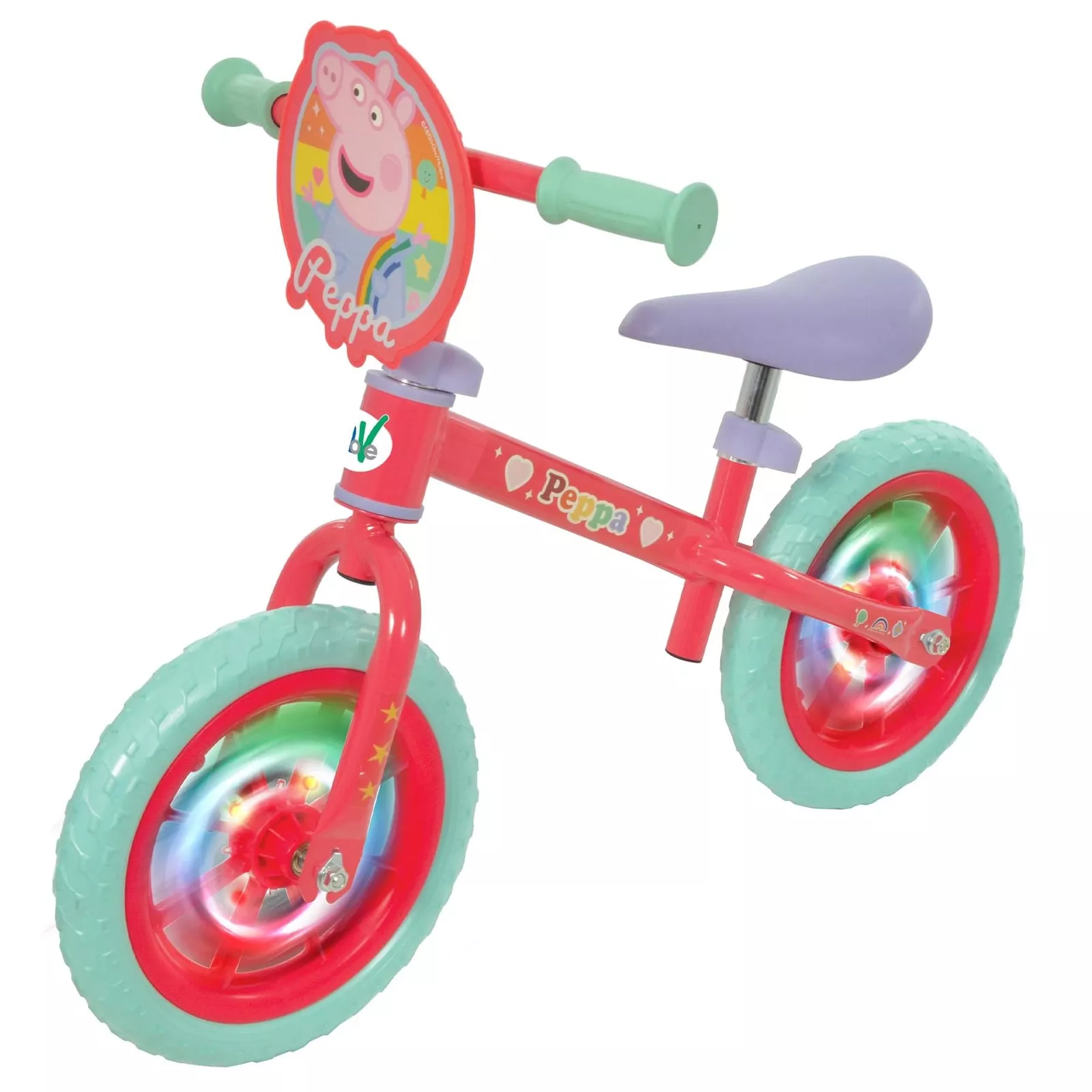 Peppa Pig 12 Inch Balance Bike with Light Up Wheels - Image 12