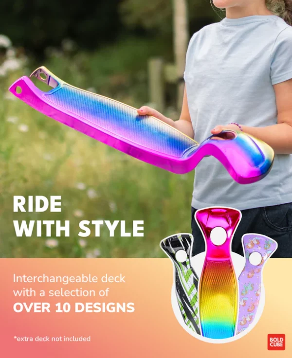 Bold Cube Big Fold 3 Wheel Scooter - Candy Floss - Image 3