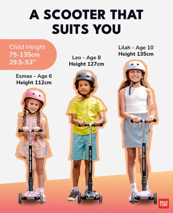 Bold Cube Big Fold 3 Wheel Scooter - Candy Floss - Image 2