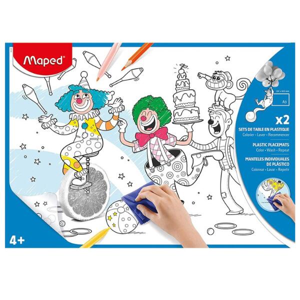 Maped Set of 2 Blue Colouring Placemats