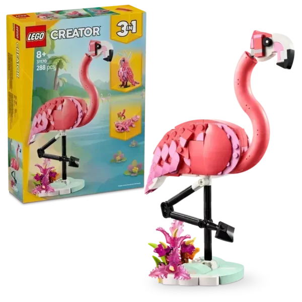 LEGO Creator 31170 3-in-1 Wild Animals Pink Flamingo Set
