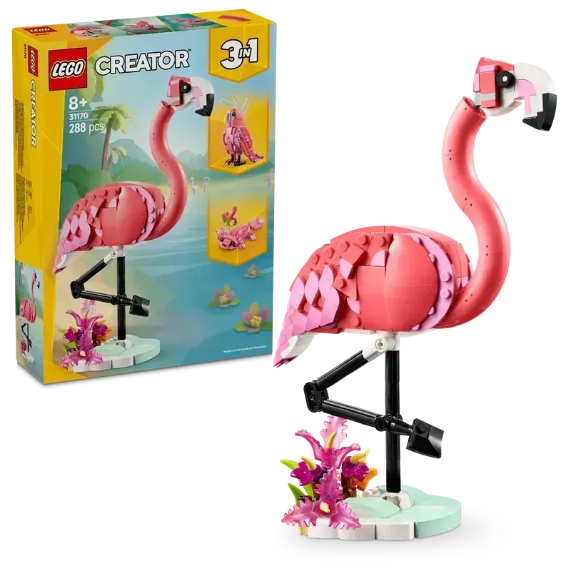 LEGO Creator 31170 3-in-1 Wild Animals Pink Flamingo Set