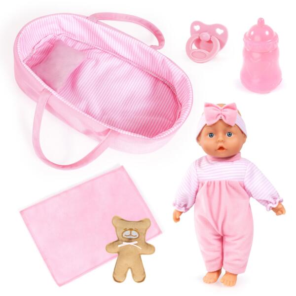 28cm Doll Set In Basket