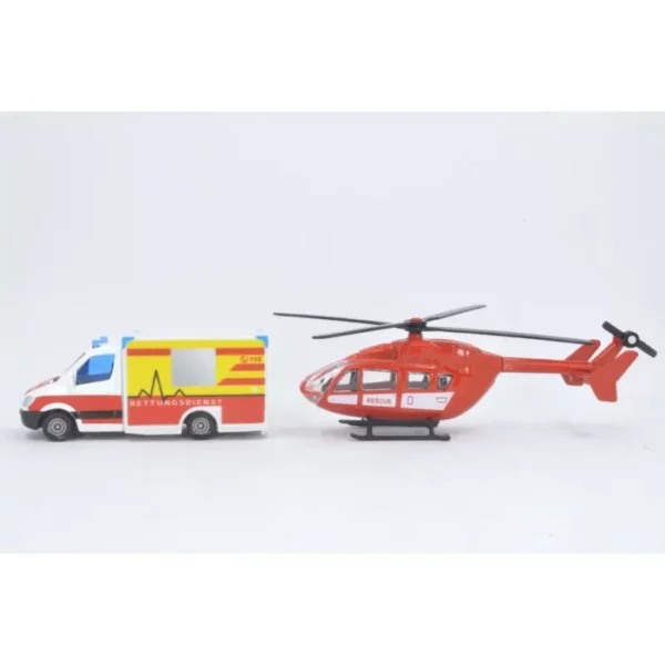 Siku 1:87 Mercedes-Benz Ambulance and Helicopter - Image 7