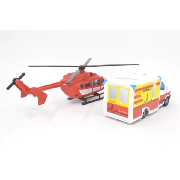 Siku 1:87 Mercedes-Benz Ambulance and Helicopter - Image 6