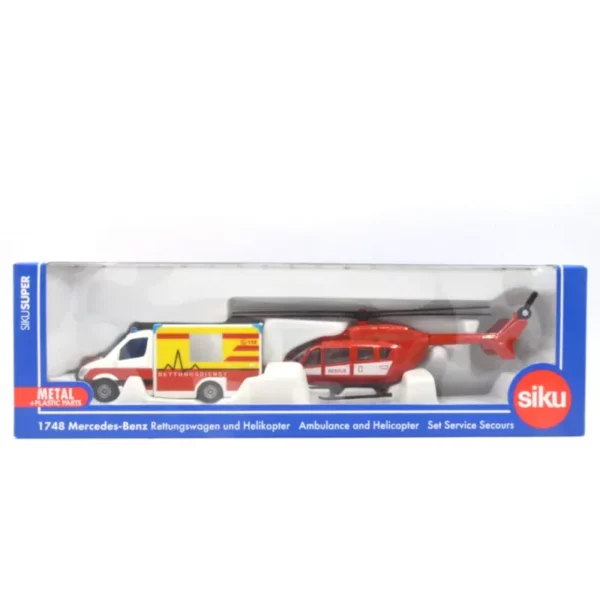 Siku 1:87 Mercedes-Benz Ambulance and Helicopter - Image 5