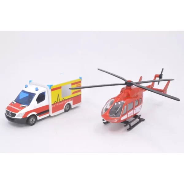 Siku 1:87 Mercedes-Benz Ambulance and Helicopter - Image 8