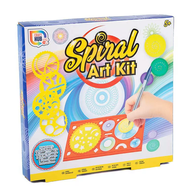 Spiral Art Kit with Pens & Stencil