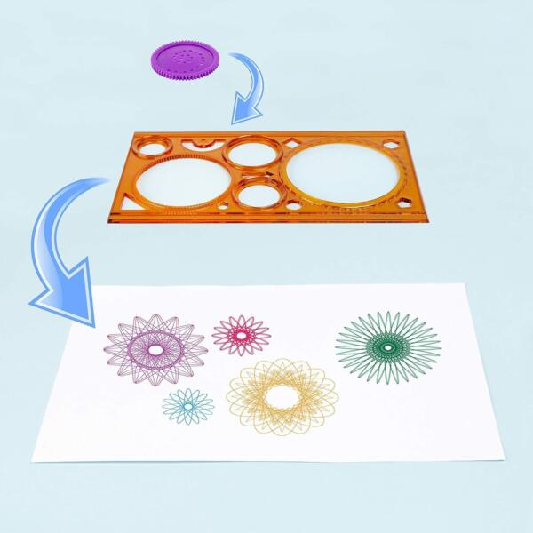 Spiral Art Kit with Pens & Stencil - Image 3