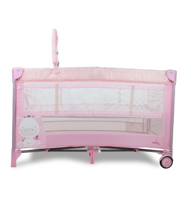 Asalvo Travel Cot Complete Duo - Baby Giraffe Pink - Image 5