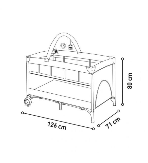 Asalvo Travel Cot Complete Duo - Baby Giraffe Pink - Image 3