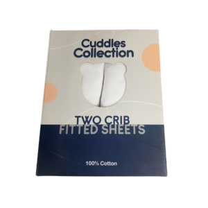 Cuddles Collection 2 White Crib Sheets