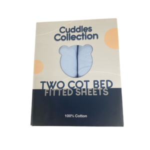 Cuddles collection 2 blue cot bed sheets