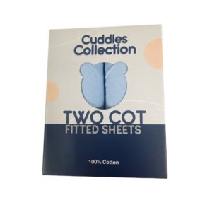 cuddles collection 2 blue cot fitted sheets