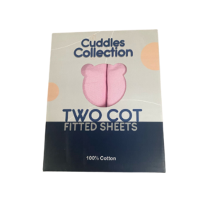 cuddles collection 2 pink cot sheets