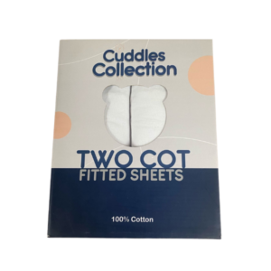 Cuddles Collection 2 White Cot Sheets