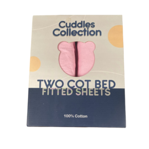 Cuddles Collection 2 Pink Cot Bed Sheets