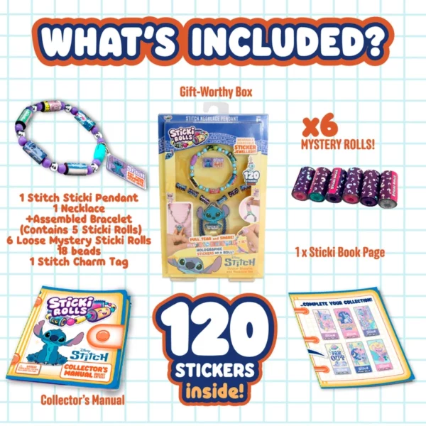 Sticki Rolls Disney Stitch Sticker Jewellery Making Set - Image 5
