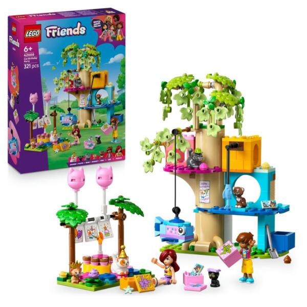LEGO Friends 42666 Cat Birthday Party & Tree House Set