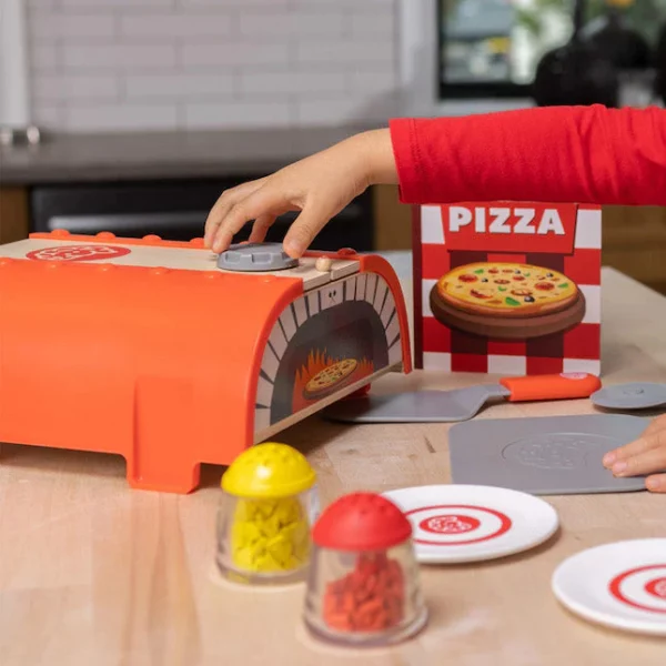 Pretendables Pizza Oven Set Pretend Play - Image 7