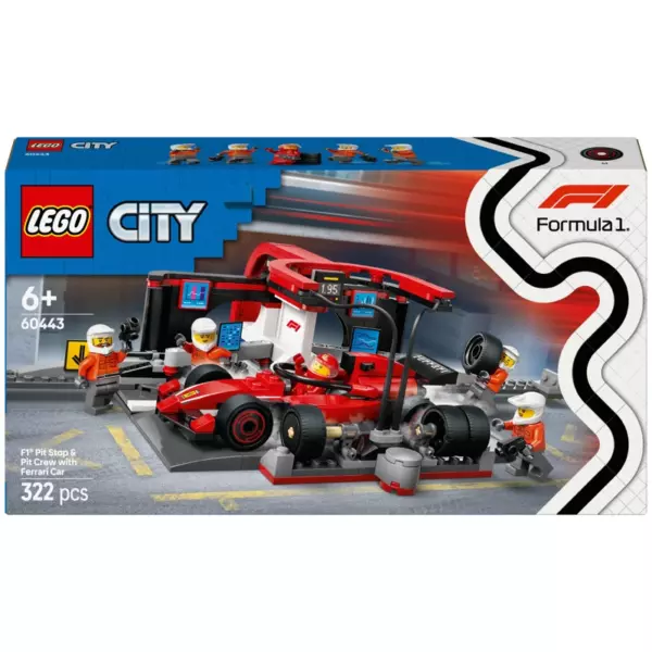 LEGO City 60443 F1 Pit Stop & Pit Crew with Ferrari Car Set - Image 7