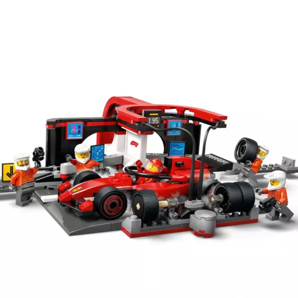 LEGO City 60443 F1 Pit Stop & Pit Crew with Ferrari Car Set - Image 2
