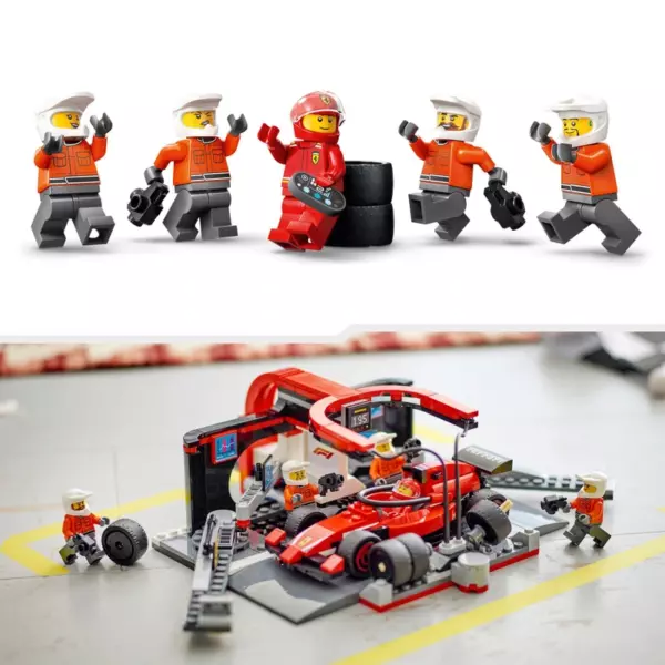 LEGO City 60443 F1 Pit Stop & Pit Crew with Ferrari Car Set - Image 3