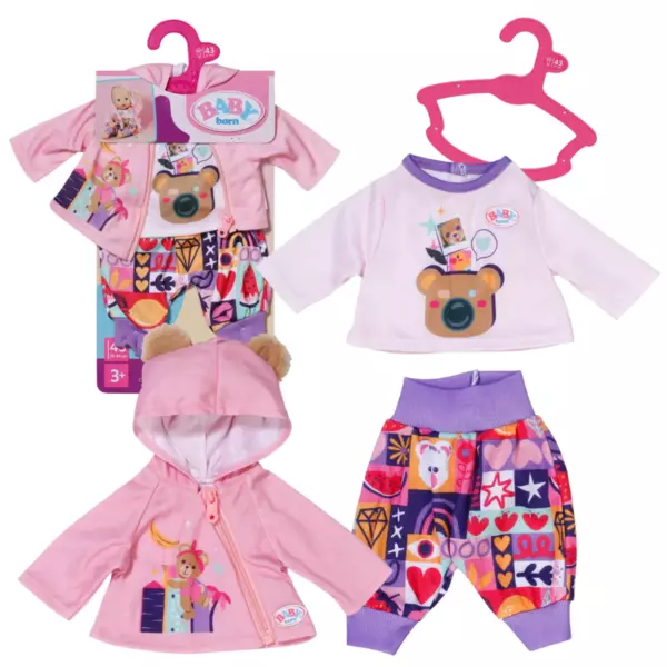 Baby Born Patterned Pants and Pink Jacket Newborn Outfit 43cm - Image 3