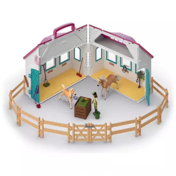 Schleich 42703 Horse Club Open Stable Little Horseshoe - Image 3
