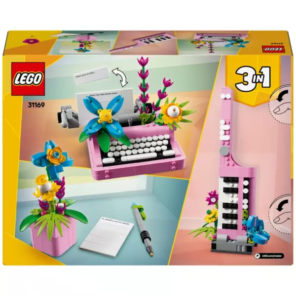 LEGO Creator 31169 3-in-1 Typewriter with Flowers Set - Image 7