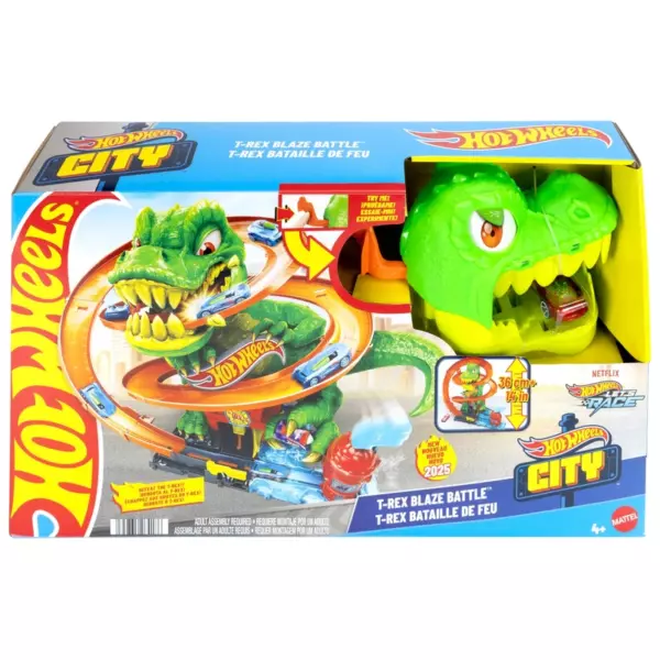 Hot Wheels City T-Rex Blaze Battle Playset